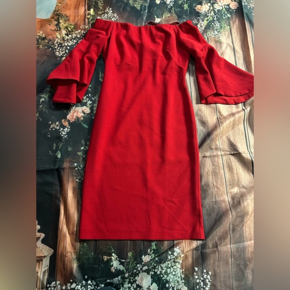 Chelsea28 Red Long Sleeve Dress